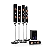 AUNA Areal Nobility Home Theatre System - 5.1-Channel Surround System, 120W RMS, 35W Subwoofer, Satellite Speaker, Bluetooth 3.0, USB, SD Slot, Supports: MP3 / WMA, AUX-in, Remote Control, Black