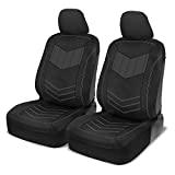 Motor Trend Super Sport Gray Faux Leather Car Seat Covers, Front Seats – Modern Two-Tone Design, Easy to Install Seat Protectors, Interior Covers for Car Truck Van and SUV