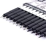 YISAN Black Drawing Pens,12 Art Pens Set,Fineliner Ink Pens,Micro-Pens,Manga Pens,for Sketching,Technical Drawing 902195