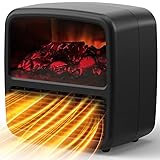 DALSUC Portable Space Heater, Small Electric Heater Fan for Living Room, Bedroom, Office, Dormitory, Indoor Space Heater for Desk PTC Ceramic Heating on Desk with Safety Power Switch (Black)