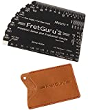 FretGuru METRIC+ String Action Gauge Guitar Ruler 8-in-1 Fret Rocker Luthier Tool guitarist musician gift #BONUS LEATHER CASE# precision CNC Machined, Diamond Honed, Polished Edge = NO SCRATCHED FRETS