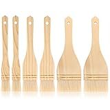 Flat Hake Brushes Hake Paint Brush Artist Painting Brushes Set Sheep Hair Bristles Wash Brush for Watercolor, Wash, Ceramic and Pottery Painting, 1 Inch, 2 Inch, 3 Inch (6)