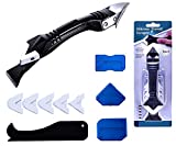 Caulking Tools- 3 in 1 Silicone Caulking Tools（stainless steelhead)- Caulk Remover, Glass Glue Angle Scraper & Grout Removal Tool for Kitchen Bathroom Window Sink Joint