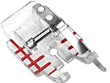 ZIGZAGSTORM 4129274-45 Snap On Clear Plastic 1/4' Quilting Presser Foot with Guide for Husqvarna Viking Sewing Machine - 4129274-45