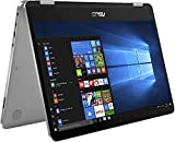 ASUS VivoBook Flip 14 Thin and Light 2-in-1 Laptop, 14” HD Touchscreen, Intel Celeron N4020 CPU, 4GB RAM, 128GB Storage, Windows 10 Home S, Microsoft 365, Light Grey, TPM, Fingerprint, J401MA-PS04T