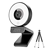 1080P Webcam Streaming with Ring Light and Tripod, papalook PA552 Full HD Web Camera with Upgraded Stereo Microphone, Plug N Play for PC Desktop Computer Mac Laptop Online Meeting