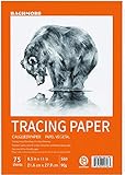 Translucent Vellum Paper, Bachmore 8.5x11 inches Tracing Pad, 75 Sheets for Pencil, Marker and Ink - Trace Images, Printable, Sketch, Preliminary Drawing, Overlays 56 LB / 90 GSM (1 Pack)