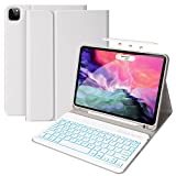 Keyboard Case for iPad Pro 2022 11' 4th/iPad Air 5th Gen 10.9-inch - Slim Keyboard Cover, Auto Sleep/Wake with Pencil Holder 7 Colors Backlight for iPad Pro 11 3rd & 2nd & 1st Gen, Air 4 - Grey