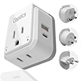 China, Malaysia Power Adapter Travel Set Ceptics, 20W PD & QC, Safe Dual USB & USB-C 3.1A–2 USA Outlet - Compact-Use in Hong Kong, Kuwait, Singapore, Iraq - Includes Type G, I, C SWadAPt Attachments