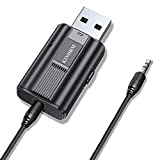 Wireless Audio System Adapter, KINDRM 2in1 USB Powered Low Latency Noise Canceling Bluetooth 5.0 Aux Receiver Transmitter for PC, TV, Speakers, Projector, Headphones, Car/ Home Stereo Music System