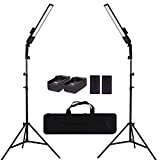 GSKAIWEN LED Video Light Battery Powered Photography Light Portable Handheld Wand,Dimmable 2800-5500K Photo Studio Light Kit with NP-970 Li-ion Battery and Stand for Portrait, YouTube ,Outdoor Video