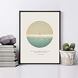 The Cure for Anything Is Salt Water, Sweat, Tears, or The Sea Quotes Art Print Fine Art Paper Poster Ocean Modern Wall Hanging 8x10inch No Frame