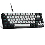 Portable 60% Mechanical Gaming Keyboard, MageGee MK-Box LED Backlit Compact 68 Keys Mini Wired Office Keyboard with Blue Switch for Windows Laptop PC Mac - Grey/Black