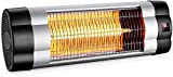 SURJUNY Outdoor Patio Heater, Wall Mounted Infrared Heater with 3 Seconds Instant Warmth, Quiet Electric Radiant Heater for Garage Backyard Porch, 1500W Adjustable Thermostat, Waterproof