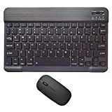 Rechargeable Bluetooth Keyboard and Mouse Combo Ultra-Slim Portable Compact Wireless Mouse Keyboard Set for Android Windows Tablet Cell Phone iPhone iPad Pro Air Mini, iPad OS/iOS 13 and above (Black)