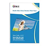 100 Sheets Double Sided Glossy Photo Paper Inkjet 8.5x11, 53 lb, 200gsm, 9.5Mil Calendar Flyers Menu for Inkjet Printing