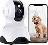 Pet Camera, Indoor Security Cam with 2-Way Talk Remote Live View, 2.4GHz WiFi,1080P Night Vision, Motion/Sound Detection, Works with Alexa for Home Baby Elder Surveillance