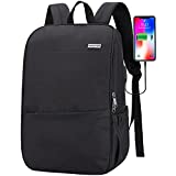 MAXTOP Deep Storage Laptop Backpack with USB Charging Port[Water Resistant] College Computer Bookbag Fits 16 Inch Laptop,Black
