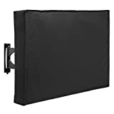 SunPatio Outdoor TV Cover Waterproof and Weatherproof, TV Screen Protector for 53-55 inch TV, Fits Most TV Mounts and Stands, with Built-in Remote Pocket for Outside LED LCD Flat Screen TVs, Black