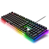 RK ROYAL KLUDGE RK918 100% Wired Mechanical Keyboard, RGB Backlit Gaming Keyboard with Large LED Sorrounding Side Lamp, Full Size 108 Key Mechanical Anti-Ghosting Computer Keyboard, Blue Switch Black