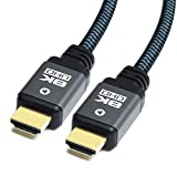 Yauhody 8K HDMI 2.1 Cable 6ft, 48Gbps Ultra High Speed Heavy Duty Nylon Braided HDMI 2.1 Cord, Real 8K@60Hz, 10K, 4K@144Hz, 4K@120Hz, eARC, HDCP 2.2 & 2.3, Dynamic HDR, 3D for Monitor, TV (6 Feet)