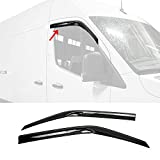 OMAC Front Side Window Wind Deflectors Visors Rain Guards | Air Rain Wind Deflector Guards with Strong 3M Adhesive Tape | 2 pcs. Dark Smoke Fits Mercedes Benz Sprinter W907 2019- 2022