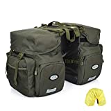 Dreamoon 50L Bike Panniers, Waterproof Bicycle Commuting Bag Saddle Bags with Rain Cover, Bike Rear Seat Bag Carrier with Reflective Trim, Cycling Organizer for Width Less Than 7 inches Rack
