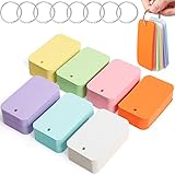 Koogel 1,500PCS Multicolor Index Paper with Binding Rings, 7 Colors 2.2 x 3.5 Inches Blank Easy Flip Flash Card Study Cards Business Cards Memo Scratch Pads Bookmark