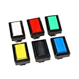 EG STARTS 6X Arcade Rectangle LED Push Buttons Switch for Arcade Machine Games Mame Jamma Parts 12V