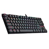 Redragon K607 Mechanical Gaming Keyboard, RGB LED Backlit, 87 Key Tenkeyless, Low Profile with Blue Switches for Windows PC Gaming (Wireless)