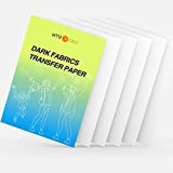 HTVRONT Heat Transfer Paper for Dark Fabric - 6 Pack Printable Heat Transfer Vinyl 8.5' X 11' - Vivid Colors & Durable Iron on Transfer Paper for Inkjet Printer