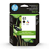 Original HP 61 Black/Tri-color Ink (2 Count - pack) | Works with DeskJet 1000, 1010, 1050, 1510, 2050, 2510, 2540, 3000, 3050, 3510; ENVY 4500, 5530; OfficeJet 2620, 4630 | Eligible for Instant Ink | CR259FN