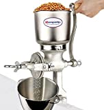 Moongiantgo Corn Grinder Mill Cast Iron Manual Grain Mill Hand Grinder with Large Hopper for Corn Barley Wheat Berries Coffee Chickpeas Poppy Seeds Pepper Dried Beans Animals Feed Home Brewing