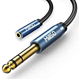 MillSO 1/4 to 3.5mm Headphone Adapter, 6.6 Feet TRS 6.35mm 1/4 Male to 3.5mm 1/8 Female Stereo Jack Audio Adapter for Amplifiers, Guitar Amp, Keyboard Piano, Home Theater, Headphones 6.6 FT/2M