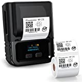 Phomemo M120 Label Maker- Barcode Printer Bluetooth Thermal Label Maker Machine 2 Inch 50mm Barcode Label Printer for Retail, QR Code,Small Business,Compatible with Android & iOS System, Black
