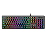 Redragon K509-RGB PC Gaming Keyboard 104 Key Quiet Low Profile RGB Keyboard Backlit Dyaus Mechanical Feel Keyboard for Windows PC (Without Edge Side Light Illumination)
