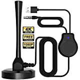 TV Antenna, Amplified Digital HD TV Antenna Indoor for Smart TV Support 4K 1080P Television and TV's Outdoor HDTV Amplifier Booster for Local Channels 150 Miles Long Range - Magnetic Base&Coax Cable