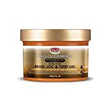 African Pride Black Castor Miracle Extra Hold Braid, Loc, Twist Gel, Tames Frizz & Edges, No Parabens, No Sulfates, No Mineral Oil, No Petrolatum, Contains Black Castor & Coconut Oil, 8 oz