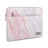 MoKo Laptop Sleeve Case Fits Surface Pro X/Pro LTE 12.3 Inch, Surface Laptop Go 12.4', Google Pixel Slate 12.3', Zipper Polyester Bag with Pocket, Fit Surface Pro Type Cover and Pen - Pink Gray Marble