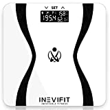 INEVIFIT Body-Analyzer Scale, Highly Accurate Digital Bathroom Body Composition Analyzer, Measures Weight, Body Fat, Water, Muscle & Bone Mass for 10 Users. Includes Batteries