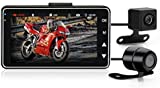 MASO Motorcycle Dash Cameras 3' 1080P HD Action Dual Camera Video Recorder 125° Wide-Angle Lens Night Vision Waterproof Front and Rear Camera