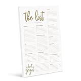 Bliss Collections Grocery List Pad for Fridge, Gold, Tear-Off Magnetic Notepad for Meal Planning, Shopping and Weekly Food Planner, 6'x9' (50 Sheets)