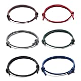 Jeka Nautical Braided Bracelet for Men Boys ,Paracord Rope Surfer Bracelets Set String Cord Friendship Adjustable Handmade Knot Wristbands Gift 6 Pcs Back to School Bracelets Rakhi for Brother