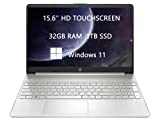 HP 2022 Newest Touch-Screen Laptops for College Student & Business, 15.6 inch HD Computer, Intel Core i5-1135G7, 32GB RAM, 1TB SSD, Fast Charge, Thin and Light, Webcam, Windows 11, ROKC HDMI Cable