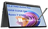 Lenovo IdeaPad Flex 5 15.6' 2-in-1 Touchscreen (AMD 8-Core Ryzen 7 5700U, 16GB RAM, 512GB PCIe SSD, Webcam, Active Stylus), FHD Convertible Laptop, Backlit, Fingerprint , IST Pen, Windows 11 Pro