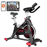 SNODE Indoor Cycling Bike Magnetic Resistance Compatible with Zwift , Heavy Duty Indoor Exercise Bike for Home Use with Tablet Holder, Belt Drive Magnetic Stationary Bike