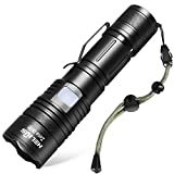 Super Bright Rechargeable USB Led Flashlights High Lumens,Zoomable 5Modes Tactical Flash Light, Bright Handheld Lights,Powerful Torch,Waterproof,Power Display,Camping Outdoor Emergency