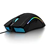 DELUX Wired Gaming Mouse with 24000 DPI, 7 Programmable Buttons and On-Board Pro Game Software, RGB Ergonomic Gaming Mouse for PC Gamer Computer Laptop (M625BU(3360)-Black)