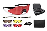 BERTONI Shooting Glasses with 4 Interchangeable AntiFog Lenses Carrying Case and Additional Arms – SH890 by Bertoni Italy Tactical Protective Trap Safety Glasses