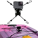Universal Chain Link Cargo net Mount for Inflatable Kayak Fishing Kayak for Action Camera (Gopro) /Smartphone/Digital Camera Mounting, Record All Movements on The Water